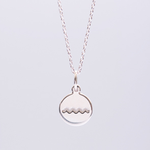 Waters - Harmony And Balance - Sign Necklace- Handmade Sterling Silver 925 Pendant On 40cm Long Chain